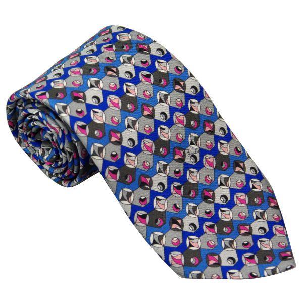 EMILIO PUCCI（エミリオプッチ） ネクタイ 8.5cm ブルー×グレー系