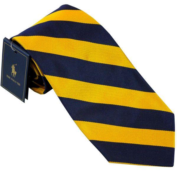 Ralph Lauren ポロ・ラルフローレン ネクタイ 8.5cm ストライプ柄 ネイビー×イエロー系 ralphlauren018  :ralphlauren018:AT-SHOP - 通販 - Yahoo!ショッピング