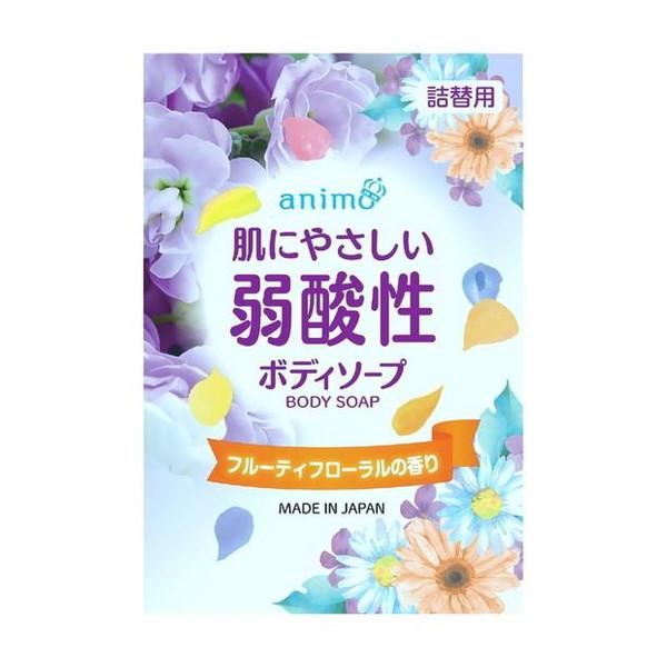 ロケット石鹸 animo 弱酸性ボディソープ フルーティフローラルの香り 詰替用 340mL