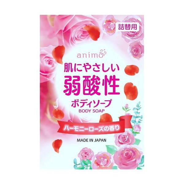 ロケット石鹸 animo 弱酸性ボディソープ ハーモニーローズの香り 詰替用 340mL