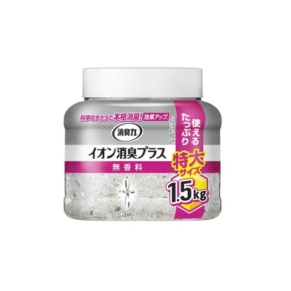 エステー 消臭力 クリアビーズ イオン消臭プラス 特大 本体 1.5kg 消臭剤 無香タイプ 室内・トイレ用 (4901070128006)