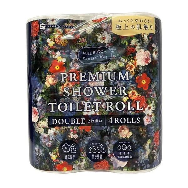 河野製紙 FULL BLOOM COLLECTION プレミアムシャワー トイレットロール ダブル 4ロール入 トイレットペーパー