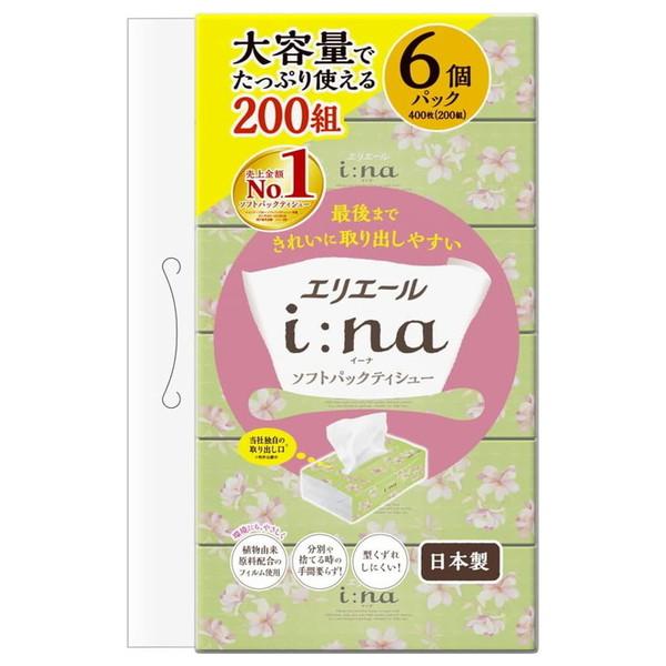 他サイト： 大王製紙 エリエール イーナティシュー ソフトパック 200組 6個パックの商品画像