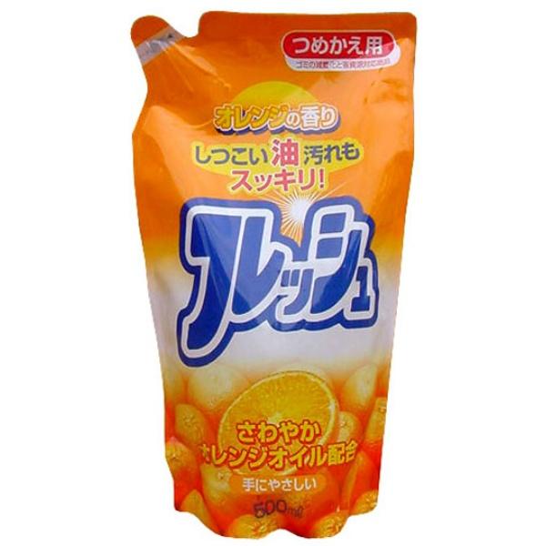 オレンジオイル配合 フレッシュ つめかえ用 500ml 食器用洗剤 ロケット石鹸オレンジオイル配合でしつこい汚れもすっきり4903367090782広告文責：アットツリー合同会社TEL 050-3184-1221※商品パッケージは変更の場合...
