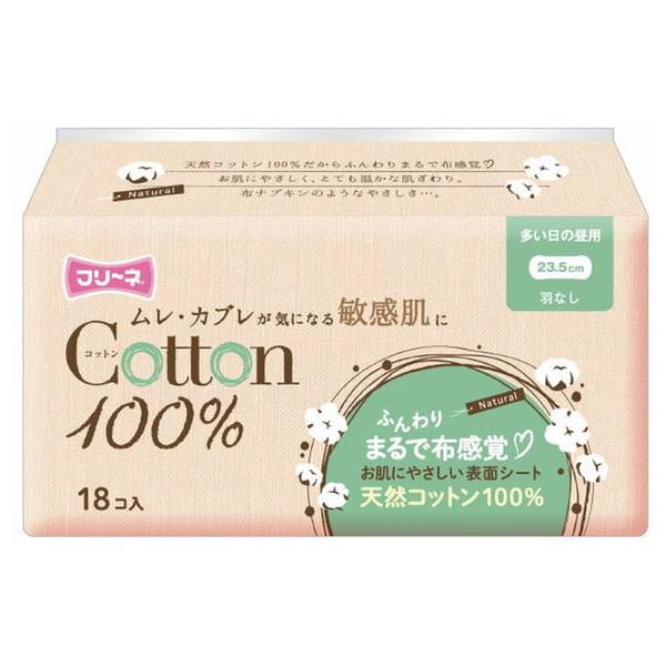 第一衛材 フリーネ コットン100% 多い日の昼用 羽なし18枚