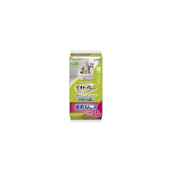 12個セット ユニ・チャームペット デオトイレ 複数ねこ用 消臭・抗菌シート(16枚入)4520699632291