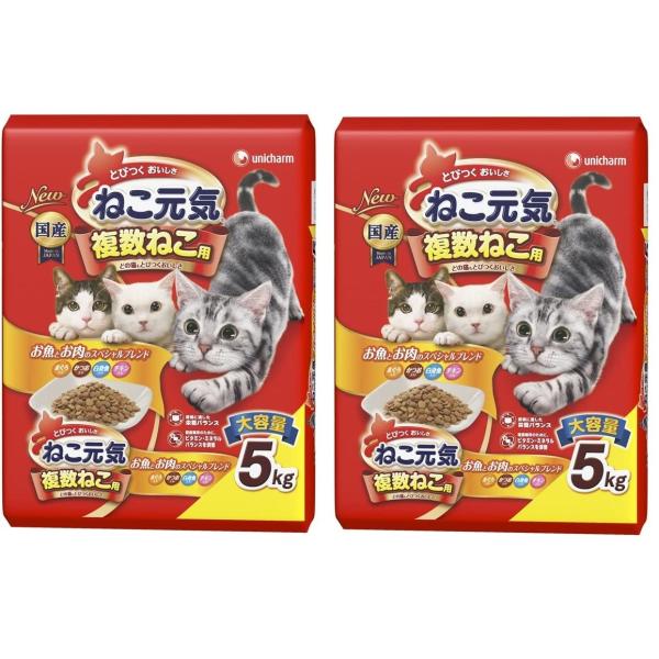 ねこ元気 複数ねこ用 お魚とお肉のスペシャルブレンド 5kg 2個セット 4520699687062