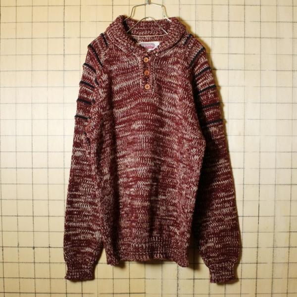 古着 ヘンリーネック エンジ レッド アクリル ニット 総柄セーター メンズl Logistix Buyee Buyee 日本の通販商品 オークションの代理入札 代理購入