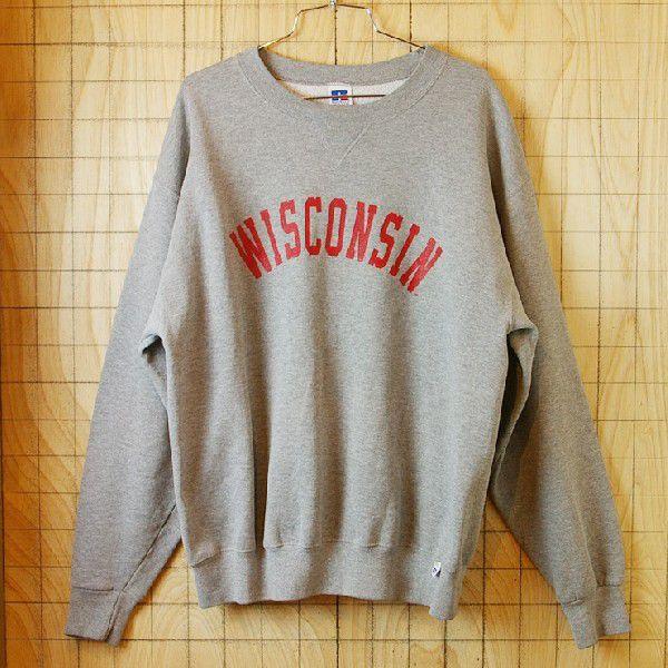 Russell Athletic RUSSELL ATHLETIC 古着グレー 灰 WISCONSINV Russell Athletic RUSSELL ATHLETIC 古着グレー 灰 WISCONSINV