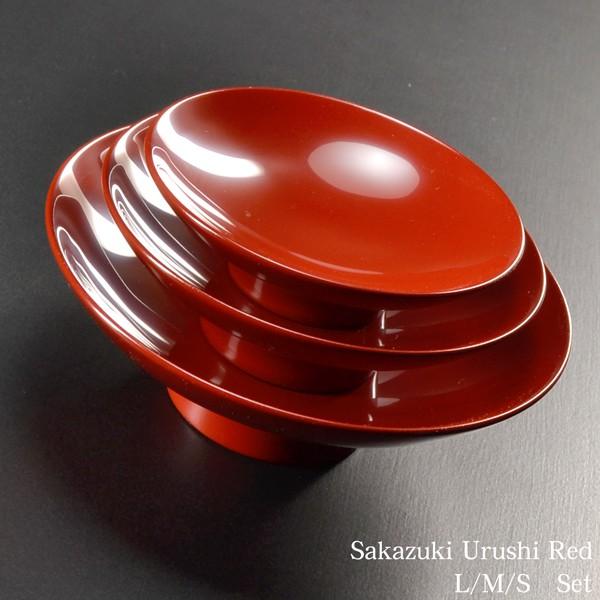 杯 盃 三つ組セット 朱 漆塗り 日本製 越前漆器 屠蘇器 : モダン 杯 盃 三つ組セット 朱 漆塗り 日本製 越前漆器 屠蘇器 : モダン