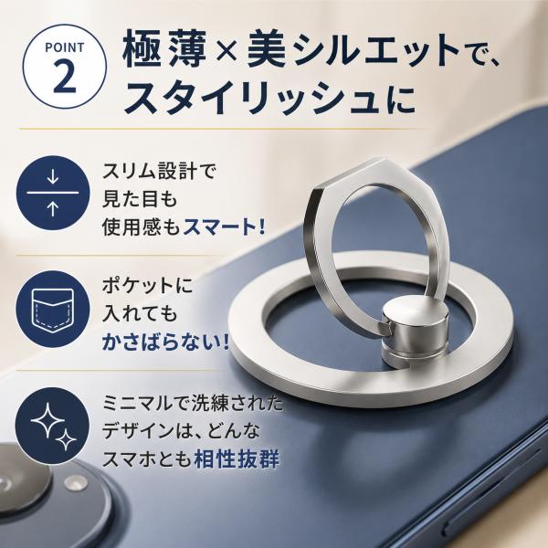 �X�}�z�����O Magsafe �����O ���� iPhone �A�N�Z�T���[ �X�}�z�X�^���h �X�^���h �}�O�Z�[�t �}�O�l�b�g �o���J�[�����O �X�}�z ���΃z�[���h�����O 2025�ŐV ���i�摜4