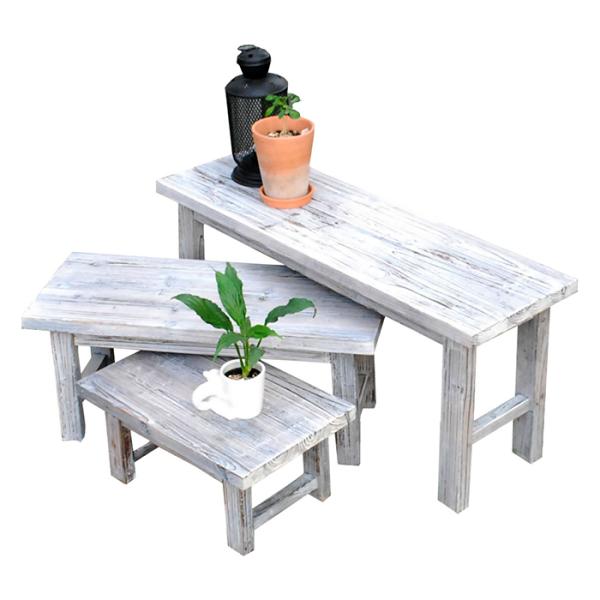 花台 3点セット ロータイプ型番：YT-406080SSカラー：ホワイトサイズ：大：幅 約800×奥行 約250×高さ 約360mm中：幅 約600×奥行 約250×高さ 約260mm小：幅 約400×奥行 約250×高さ 約180mm重量...