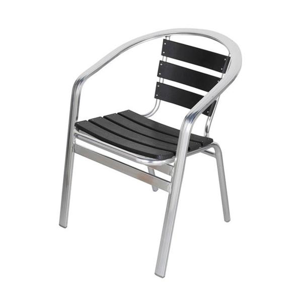 `FA ALUMINUM CAFE CHAIR BLACK i H845-1023BK 550xs550x740mm _g