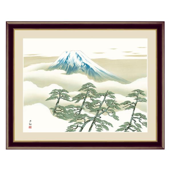 アート 額絵 松に富士 横山 大観 本紙サイズ F4(約31x23cm) 額サイズ