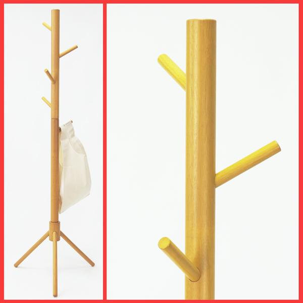 【即納OK】製品サイズ　　高さ１５１cm×足の広がり５１cm　　　　　　　ポールの太さ　直径４６mm正味重量　　　約2.2Kg材質　　　　　天然ラバーウッド無垢材実物と画像の色は多少異なることがございますのでご了承ください。画像中のバッグは...