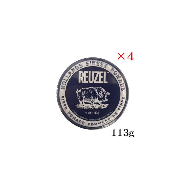 REUZEL（ルーゾー） ファイバー ポマード ネイビー LOW SHINE 113g ×4