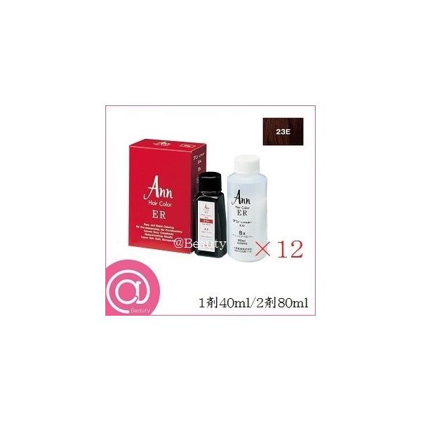12セット)アン ヘアカラー エル 1剤40ml/2剤80ml 23E 暗褐色 : アット