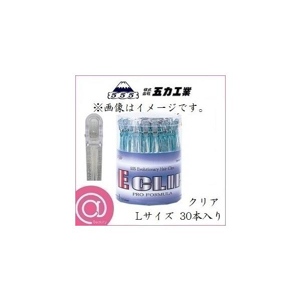 五力工業 Eクリップ Lサイズ 丸筒入り 30本入り クリア : アットBeauty