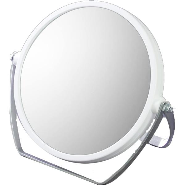 【両面スタンドミラー】 細部まで大きく見える拡大鏡つき♪毎日のスキンケアやメイク・視力が低い方・男性のフェイスケアにも便利！ サイズ：18.3×17.3×1.8cm　拡大鏡/直径14cm 普通鏡/直径14.4cm重量：240g【ヤマムラ ミ...