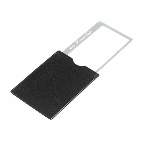 光学機器 ケンコー 極薄シートルーペ3倍 カード型 極薄カード型拡大鏡 ケース一体型ストッパー付き シルバー
