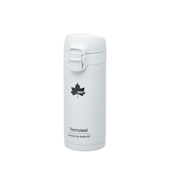 水筒・ボトル・ポリタンク ロゴス ThermoWall 真空断熱 ワンタッチボトル 200 200ml アイスグレー