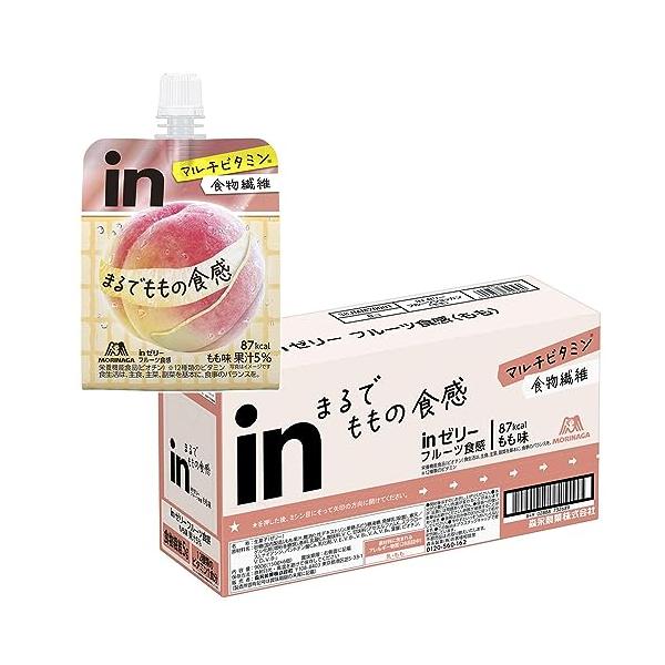 他サイト： inゼリー フルーツ食感 もも (150g×6個) 栄養補助ゼリー 10秒チャージ 食物繊維5g 1食分のマルチビタミン12種類 まるで果物 食の商品画像