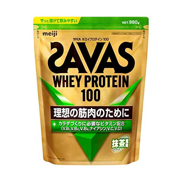 他サイト： ザバス(SAVAS) ホエイプロテイン100 抹茶風味 980g 明治の商品画像