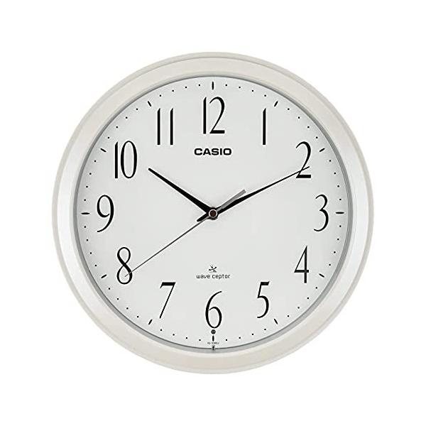 CASIO(カシオ) 掛け時計 電波 ホワイト 直径26.8cm アナログ 夜間秒針停止 IQ-1060J-7JF