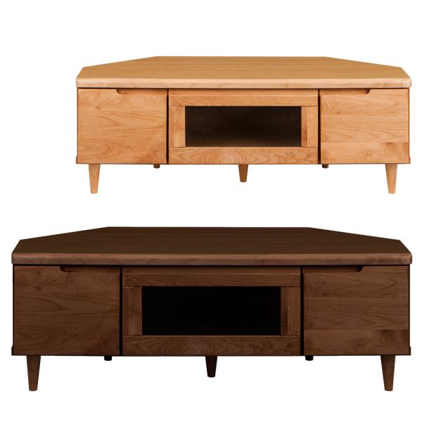 【コーナーローボード　フィン 100LTV（H36）】●サイズ：幅1005×奥行420×高さ360mm●素材：表面材：アルダー無垢材　天板材・側面材：プリント化粧板　扉：ガラス●塗装：ナチュラル色/オイル塗装　ブラウン色/ポリウレタン塗装●...