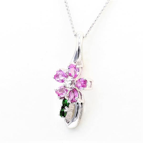 新作 ピンクサファイヤ 桜モチーフペンダント 0.70ct Pt900 新作 ピンクサファイヤ 桜モチーフペンダント 0.70ct Pt900