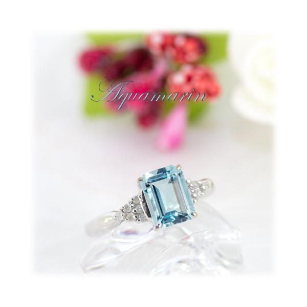 アクアマリン リング 指輪 1.30ct K10WG/Pt900/K18WG 3月 誕生石 天然石 選べる地金