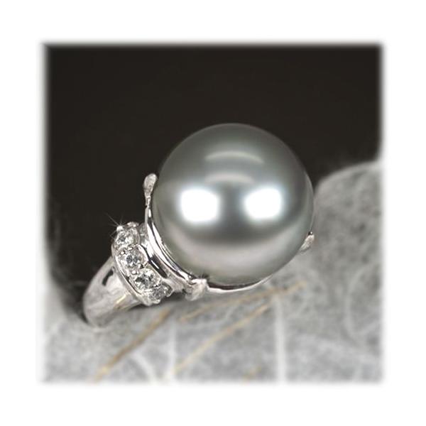 黒蝶真珠　タヒチ黒真珠リング　NW8 パール リング パールリング 真珠リング 真珠 指輪 タヒチ黒蝶真珠 黒