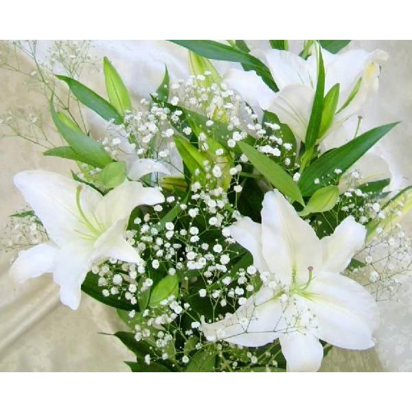 ★オリエンタルユリのお好きな本数を選んで頂けるオーダーの花束☆★オプションでかすみ草を入れられます。★【関連商品】からかすみ草も本数をお選びになりカートにお入れ下さい★ご用途に合わせたラッピング/リボン★サイズ:約長50cm【お早目のご予約...