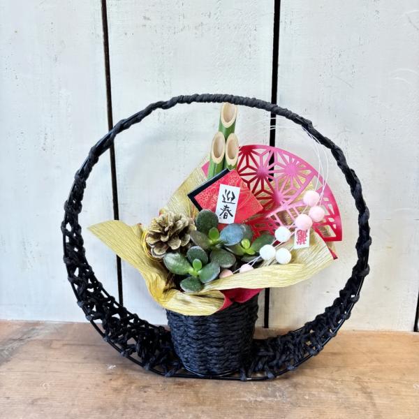新春の門出を縁起よく迎えましょう多肉植物金の成る木お正月ピックで新年にふさわしくご年始,ご挨拶,お誕生日などに。12月25日〜1月1日までのお届け★サイズ約高さ25ｃｍ幅25ｃｍ　