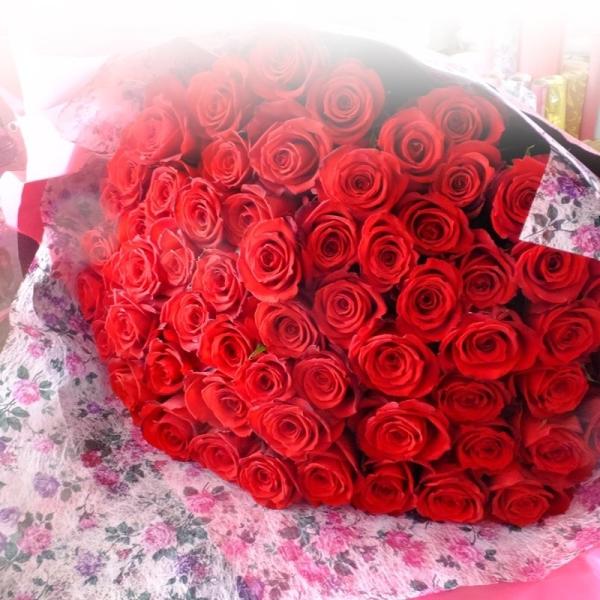 赤バラ60本の花束M還暦祝い・誕生日・記念日・お祝い・お礼