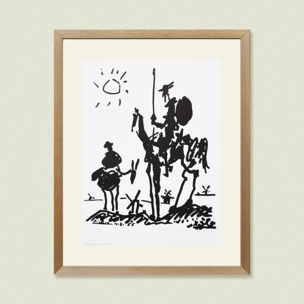 ピカソ アートポスター インテリア Don Quixote おしゃれ モノトーン 手作り額 壁掛け 額入り モダン アート