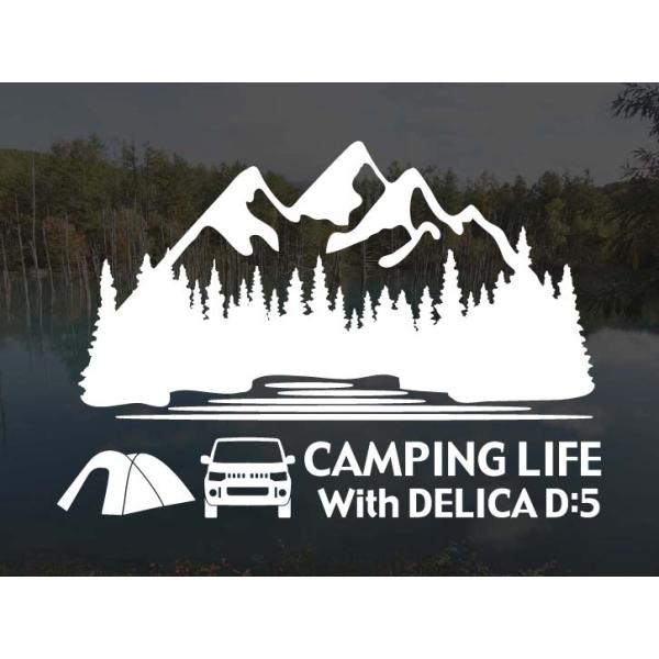 デリカ D:5 CAMPING LIFE With DELICA ステッカー Lサイズ デリカD5