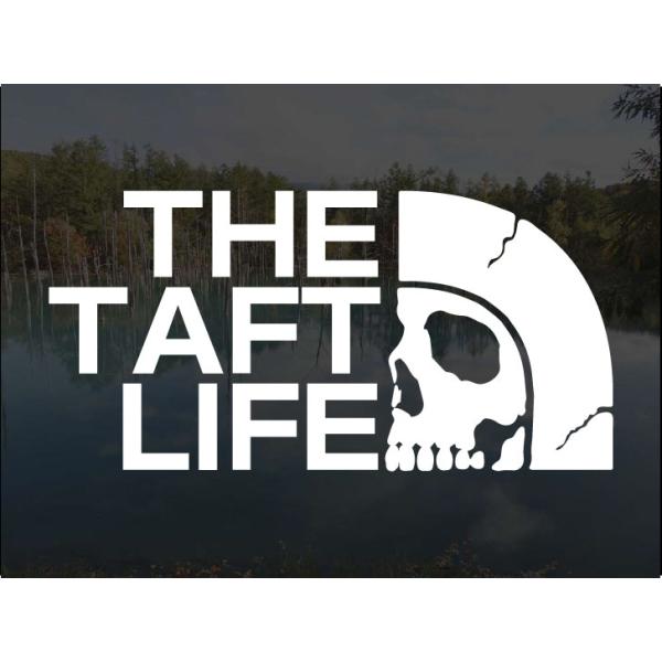 タフト ステッカー THE TAFT LIFE ドクロデザイン 横14cm アトリエDOM カッティングステッカー パロディ シール デカール