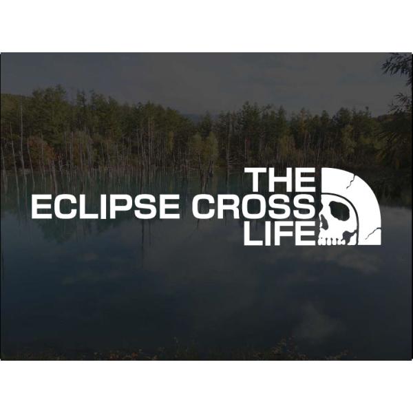 エクリプスクロス ステッカー THE ECLIPSE CROSS LIFE ドクロデザイン 横16cm カッティングステッカー パロディ シール デカール GK1W