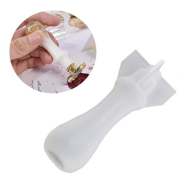 シーリングスタンプのハンドルが自作できるモールド【ベーシック】です。手紙やプレゼントなどに使用するシーリングスタンプの持ち手部分のハンドルを作ることができます。※ヘッド、スプーン、キャンドル、ロウは別売りです。■内容量：1個■こんな使い方が...