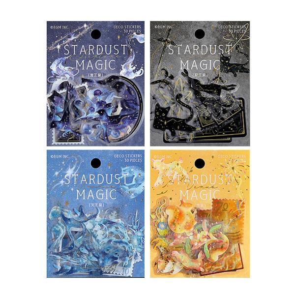 BGM フレークシール 箔押し 星屑マジック天体をモチーフにしたクリアシールが登場！幻想的なデザインと箔押しの輝きが調和した、美しい仕上がりです。種類は 天王星・海王星・金星・冥王星 の4種。それぞれの惑星をイメージしたきらめきが、手帳や手...