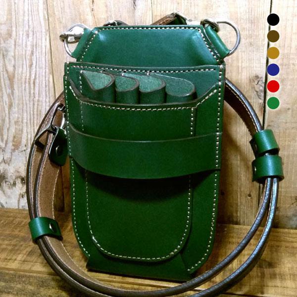 牛革オリーブグリーンのエプロンシザーケース 牛革オリーブグリーンのエプロンシザーケース