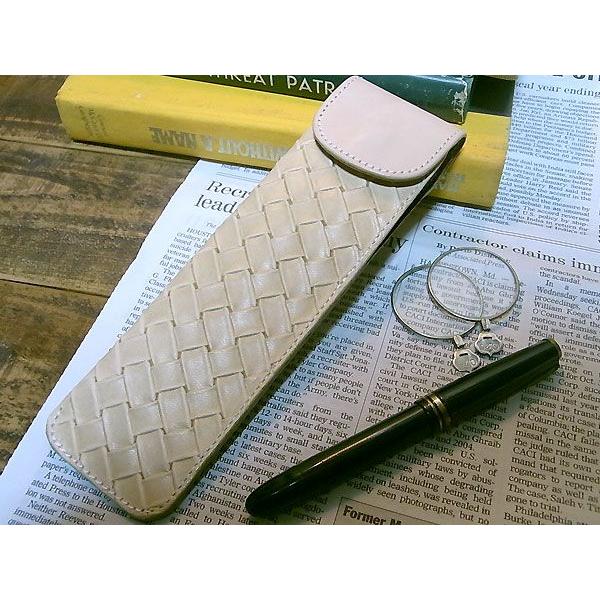 メッシュレザーペンケース 筆入れ 万年筆 鉛筆 えんぴつ 手作り革小物 ギフト包装無料 プレゼントにおすすめ ナチュラル 生成 天然皮革 編込み ハンドメイド Buyee Buyee Japanese Proxy Service Buy From Japan Bot Online