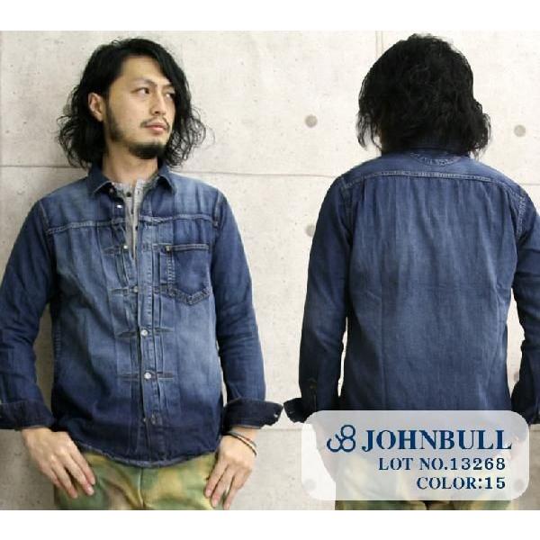 ジョンブル メンズ 長袖 デニム シャツ ジャケット Johnbull ユーズド 
