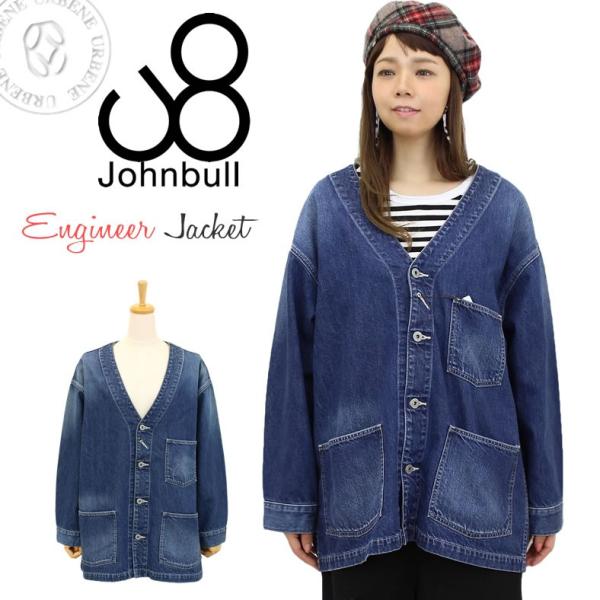 ジョンブル レディース Johnbull ユーズド加工 デニム コート カバーオールデニムジャケット Gジャン エンジニアジャケット 店舗 おしゃれ アウター