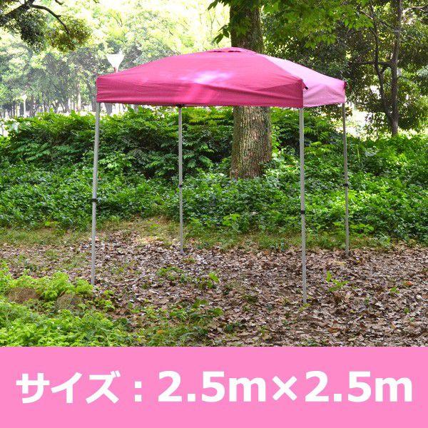 タープ ワンタッチ テント S (2.5×2.5m) ピンク : ガーデン タープ ワンタッチ テント S (2.5×2.5m) ピンク : ガーデン