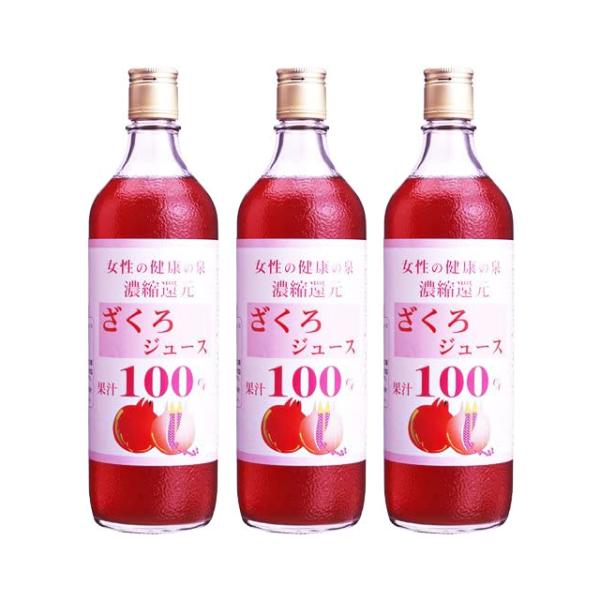 ざくろジュース100% (濃縮還元) 720ml×3本セット 野田ハニー :41218-003:ナチュラルプッシュ !店 通販 ◆値下げしました 野田ハニー ザクロジュース1000ml