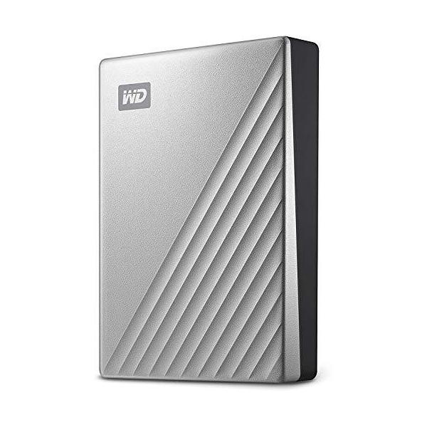 WD ポータブルHDD 4TB USB Type-C シルバー My Passport Ultra 暗号化
