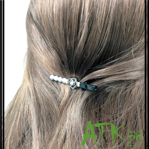 カメリア パール ストーン ヘアピン ヘアクリップ ダッカール くちばし