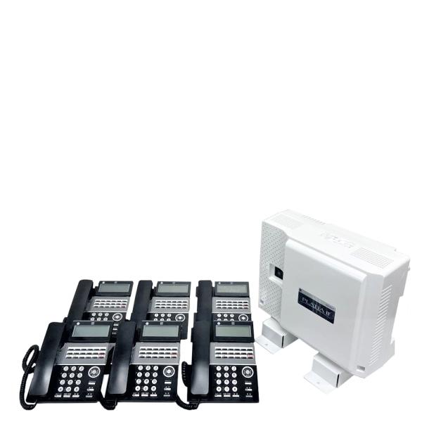 サクサ SAXA ビジネスホン PLATIAII Standard PT1000IIStd TD810K 18ボタン標準電話機6台セット  16IP局線ユニット 業務用 NTTひかり電話オフィス 中古